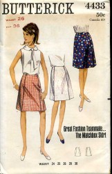 4433 60S CUTE SQUARE MATCHBOX SKIRT PATTERN 25'' WAIST